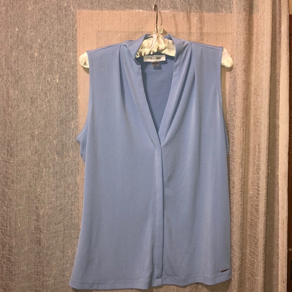 Calvin Klein Sleevless Blouse (Light Blue)